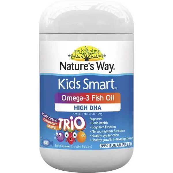 natures way kids omega 3 fish oil smart trio 60 capsules