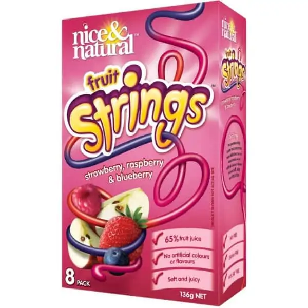 nice natural fruit strings strawberry 136g