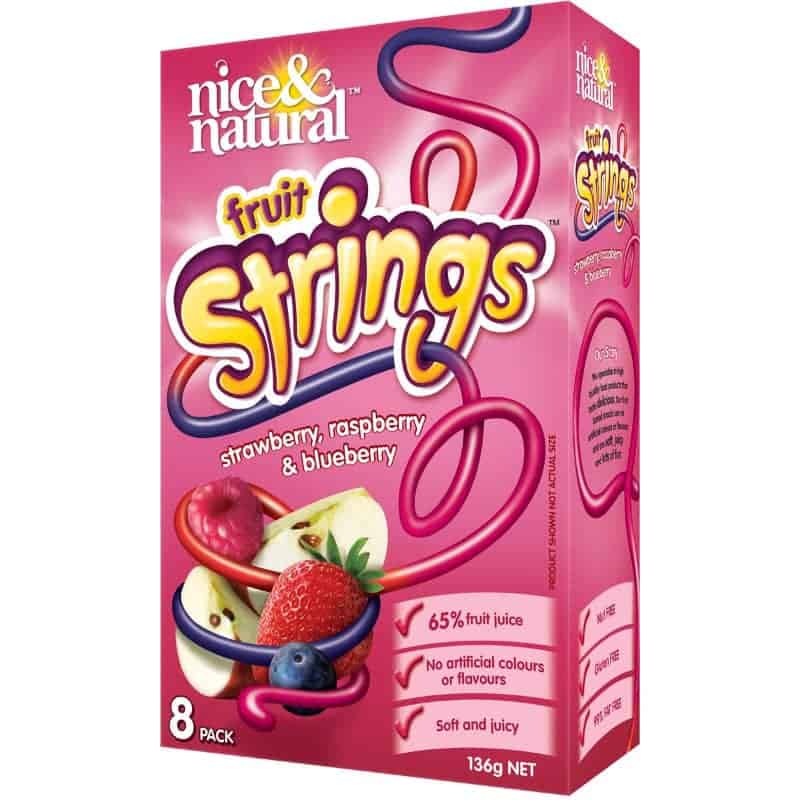 Buy Nice & Natural Fruit Strings Strawberry, Raspberry, Blueberry 136g  Online, Worldwide Delivery