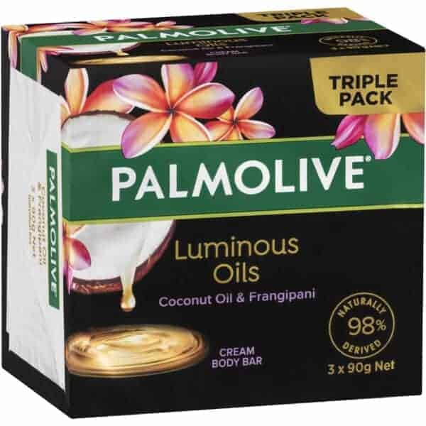 palmolive luminous oils coconut oil frangipani body bar soap 3 pack