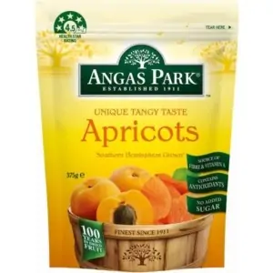 angas park dried large apricots 375g