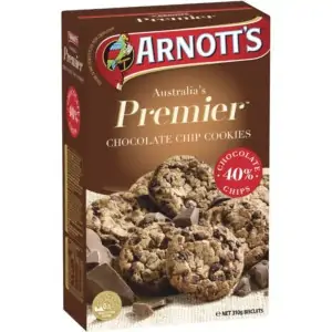 arnott premier chocolate choc chip cookies 310g
