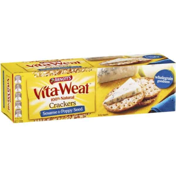 arnott vita weat crackers sesame poppy seed 130g
