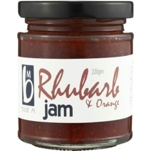 blue m rhubarb orange jam 220g