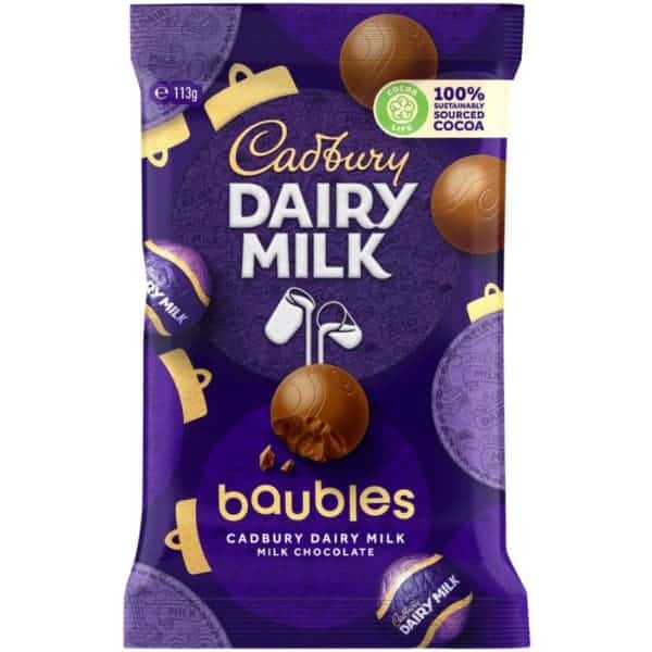 cadbury dairy milk baubles 113g