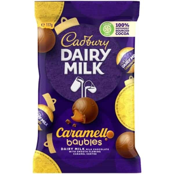 cadbury dairy milk caramello baubles 117g