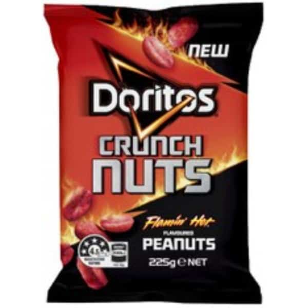 doritos flavoured nuts flamin hot peanuts