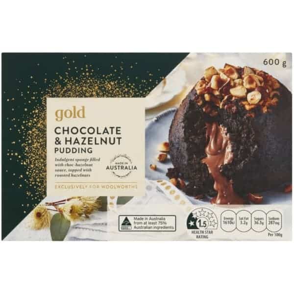 gold gold indulgent chocolate hazelnut pudding 600g