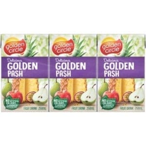 golden circle fruit drinks lunch box poppers multipack golden pash 250ml x6 pack