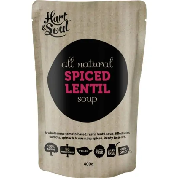 hart soul spiced lentil soup pouch 400g