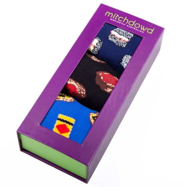 men aussie foods 3 pack socks gift box 2