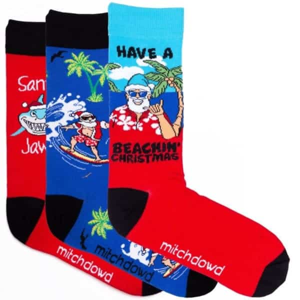 men beach christmas 3 pack socks
