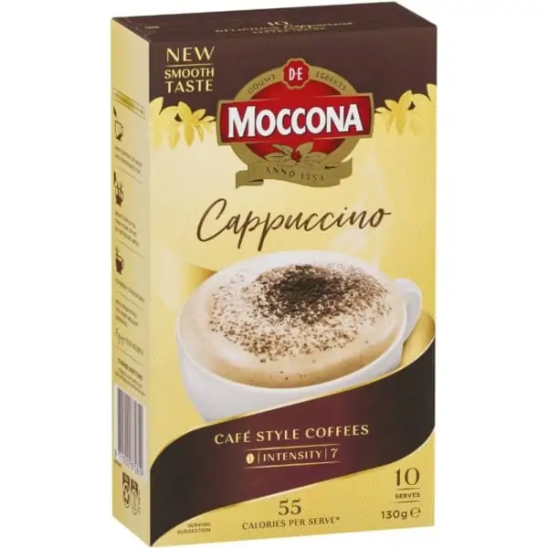 moccona coffee sachets cappuccino 10 pack