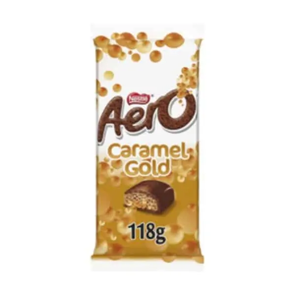 nestle block chocolate aero caramel gold 118g