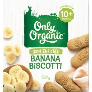 only organic banana biscotti 100g