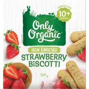 only organic strawberry biscotti 100g
