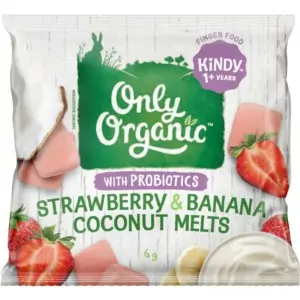 only organic with probiotics strawberry banana coconut melts 1 years 6g