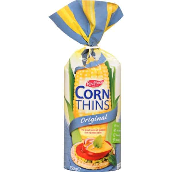 real foods corn thins original 150g