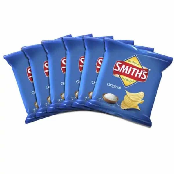 smiths original crinkle cut potato chips multipack original 6x individual packs