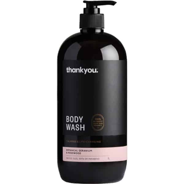 thankyou body wash botanical geranium rosewood 1l
