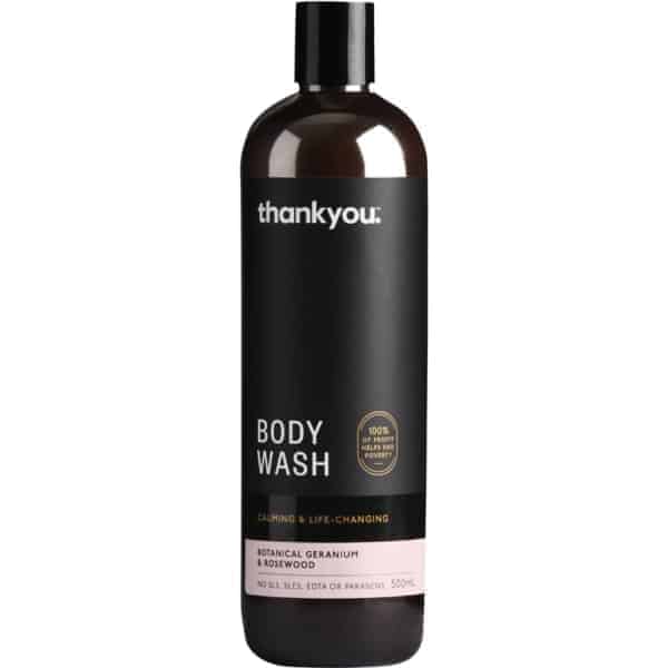 thankyou body wash botanical geranium rosewood 500ml