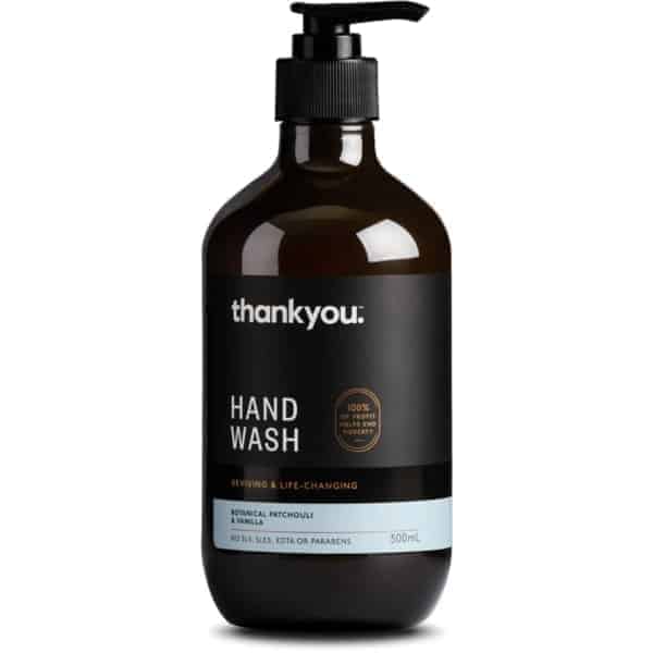 thankyou hand wash botanical patchouli vanilla 500ml