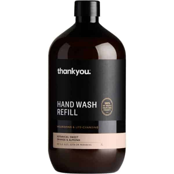 thankyou orange almond hand wash refill 1l