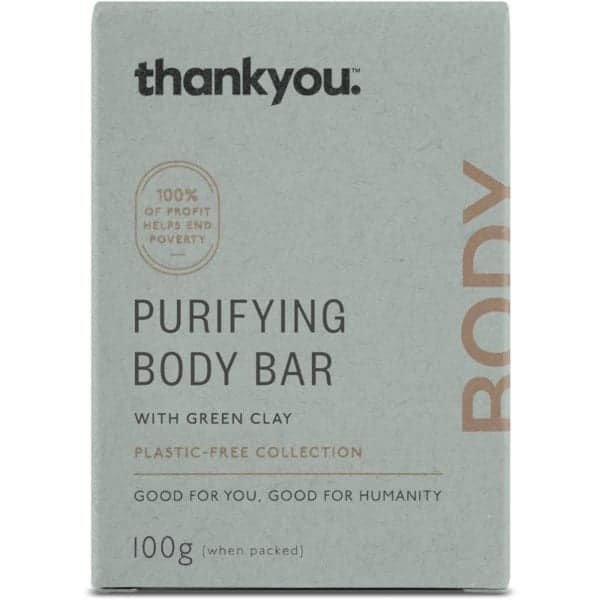 thankyou purifying body bar with green clay 100g