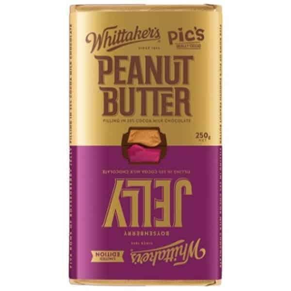 whittakers peanut butter jelly block chocolate 250g