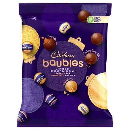 cadbury mixed baubles 651g