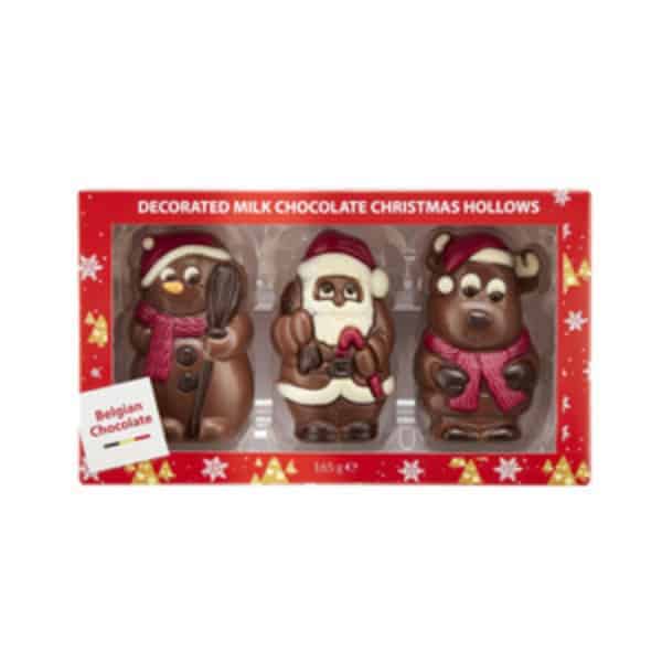 coles christmas figures belgian chocolate 3 pack