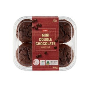 coles double choc mini muffins