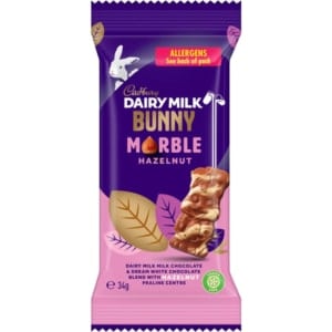 cudburry dairy milk bunny marble hazelnut 34g