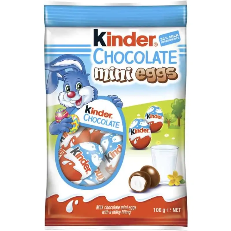 Buy Kinder Chocolate Milk & White Mini Easter Eggs 100g Online, Worldwide  Delivery