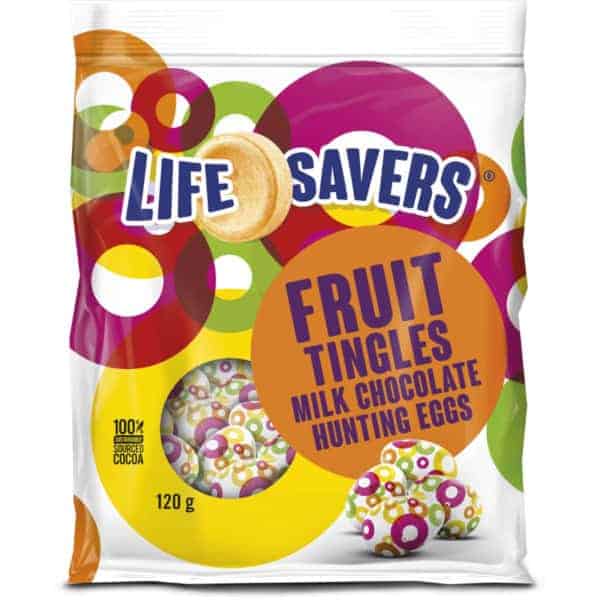lifesavers fruit tingles milk chocolate easter egg bag 120g