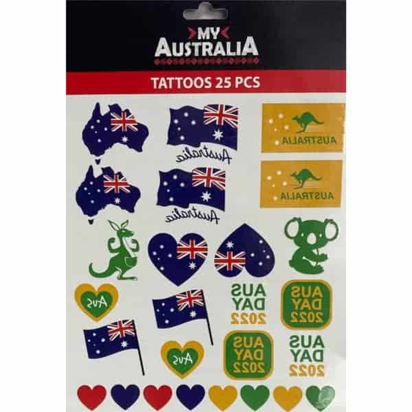 australia day summer 25 piece temporary tattoos each