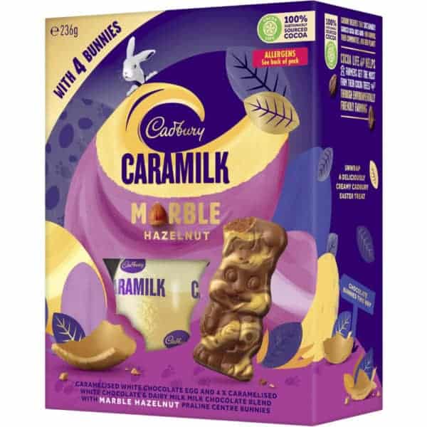 cadbury caramilk marble hazelnut egg 236g 1