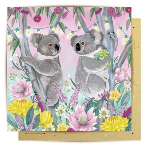greeting card koala party