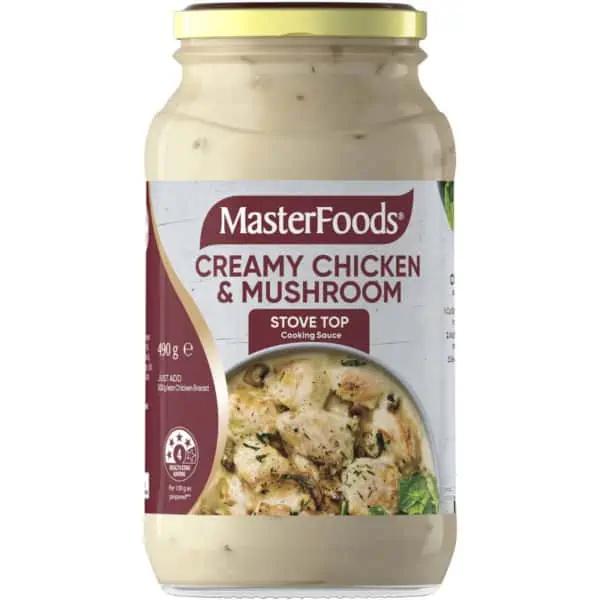 masterfoods creamy chicken mushroom simmer sauce 490g