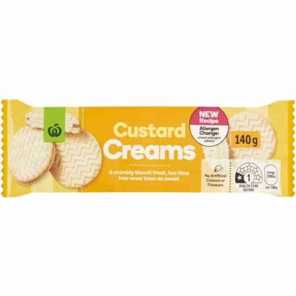 woolworths custard cream biscuit 140g