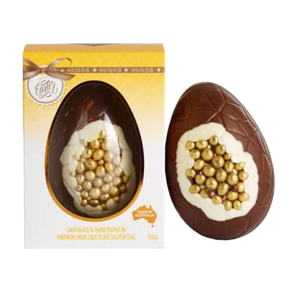 Hugos Gold Honeycomb Easter Egg Chocolate 160g 1