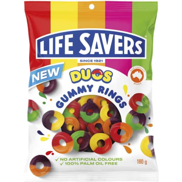 Lifesavers Duos Gummy Rings 180g
