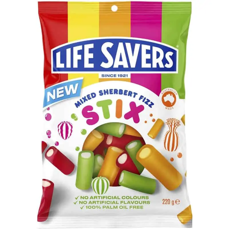 Buy Lifesavers Mixed Sherbert Fizz Stix 220g Online, Worldwide Delivery