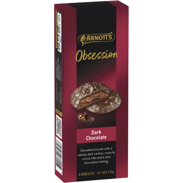 Arnotts Obsession Dark Chocolate Biscuits 115g