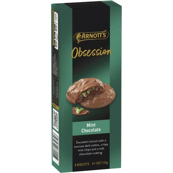 Arnotts Obsession Mint Chocolate Biscuits 115g