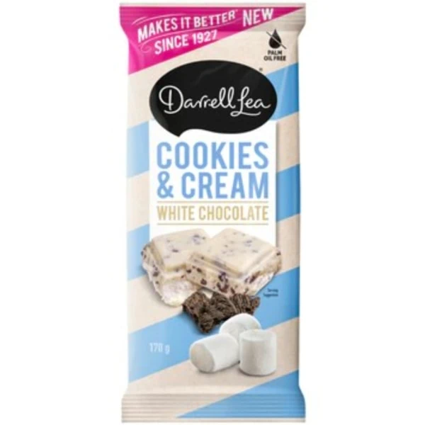 Darrell Lea White Chocolate Cookies Cream Block