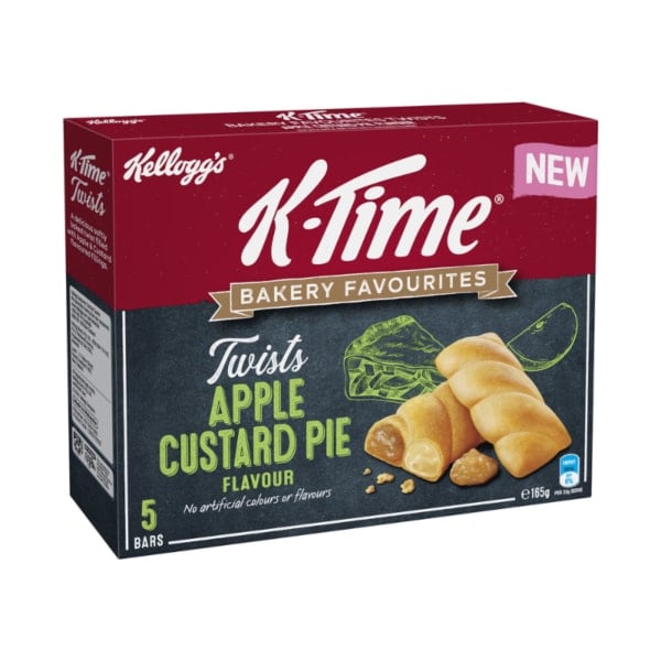 Kelloggs K Time Bakery Favourites Apple Custard Pie Flavour Snack Bars 5 Pack
