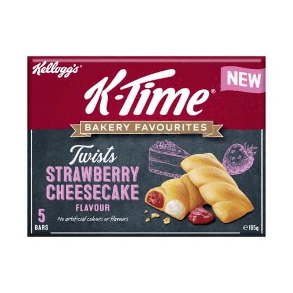 Kelloggs K Time Bakery Favourites Strawberry Cheesecake Flavour Snack Bars 5 Pack