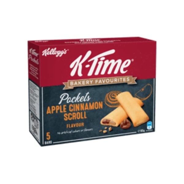 Kelloggs K time Bakery Favorites Pockets Apple Cinnamon Scroll Flavour