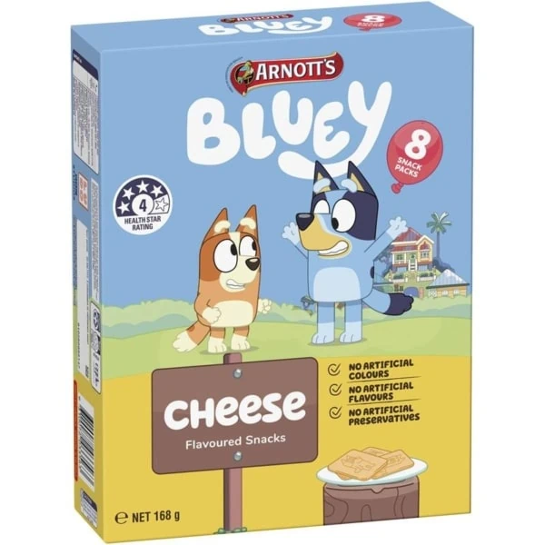 arnotts bluey cheese flavoured snacks 8 pack